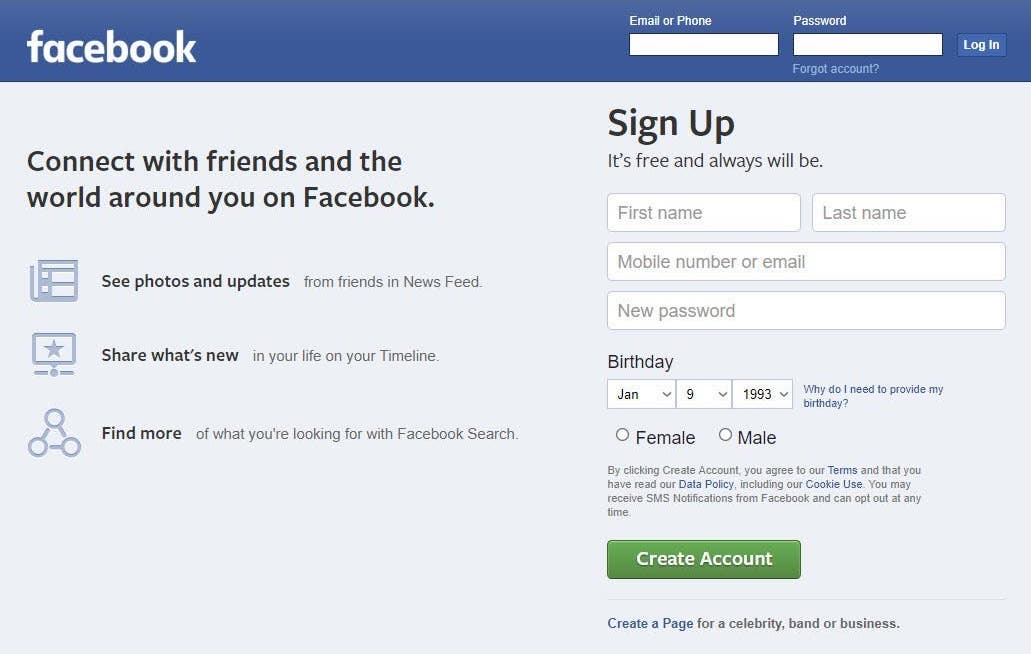 Optimizing FB Login Page